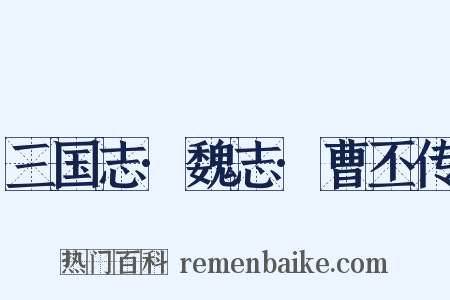 三国志·魏志·曹丕传是什么意思的图片